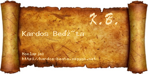 Kardos Beáta névjegykártya