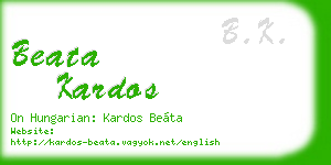 beata kardos business card